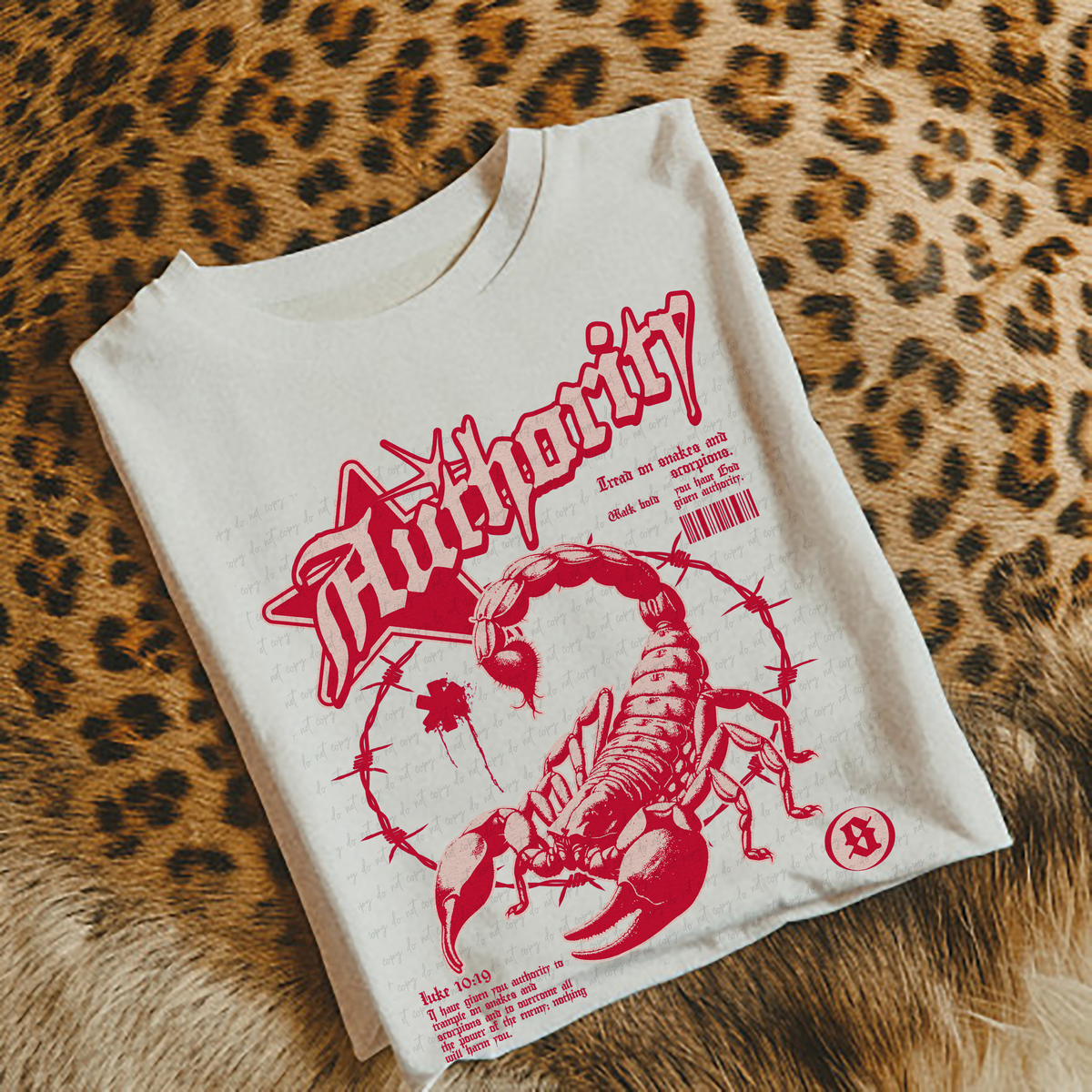 Authority Scorpion Red Font 110095 DTF transfer