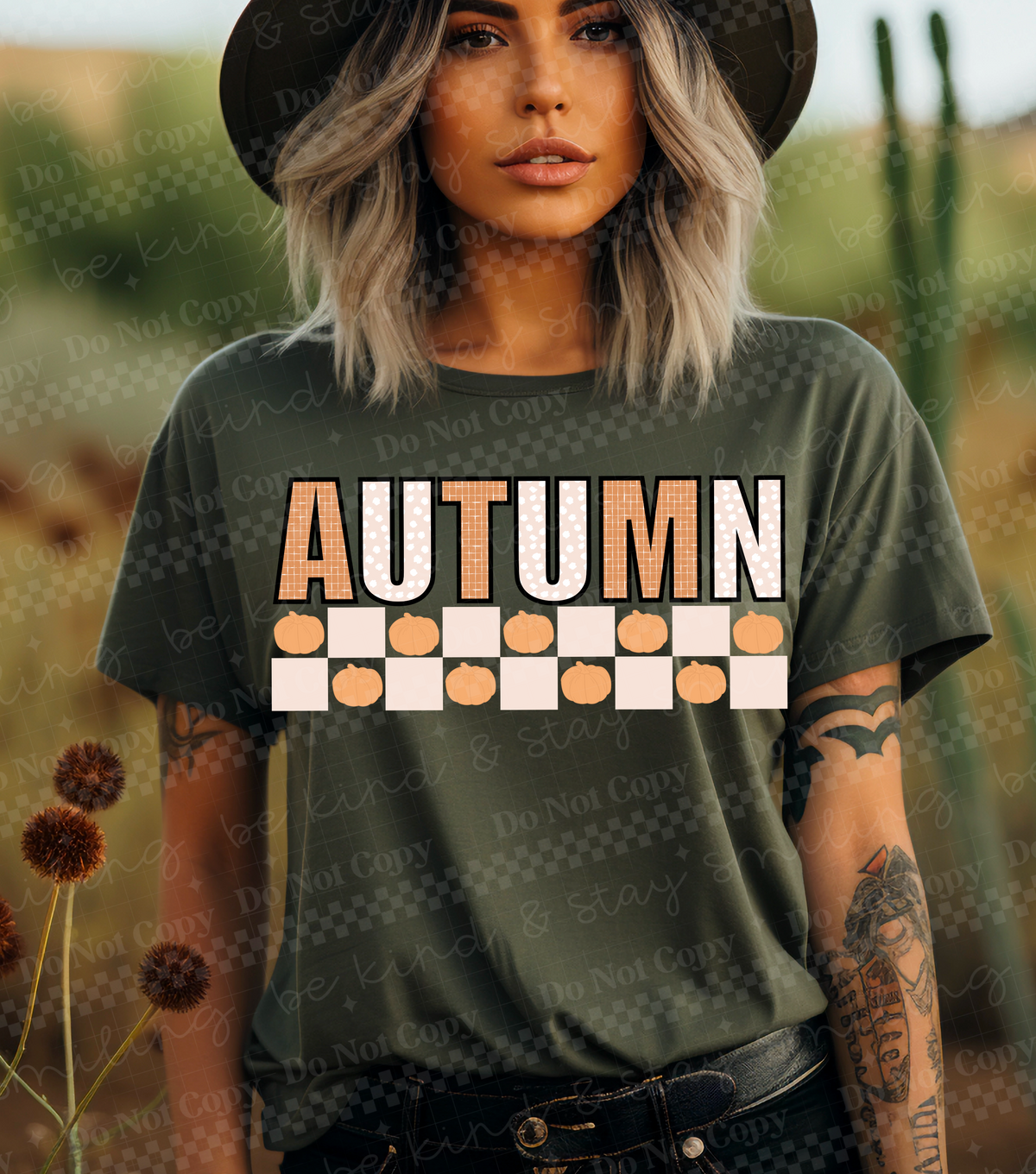Autumn white and orange 107038 DTF transfer