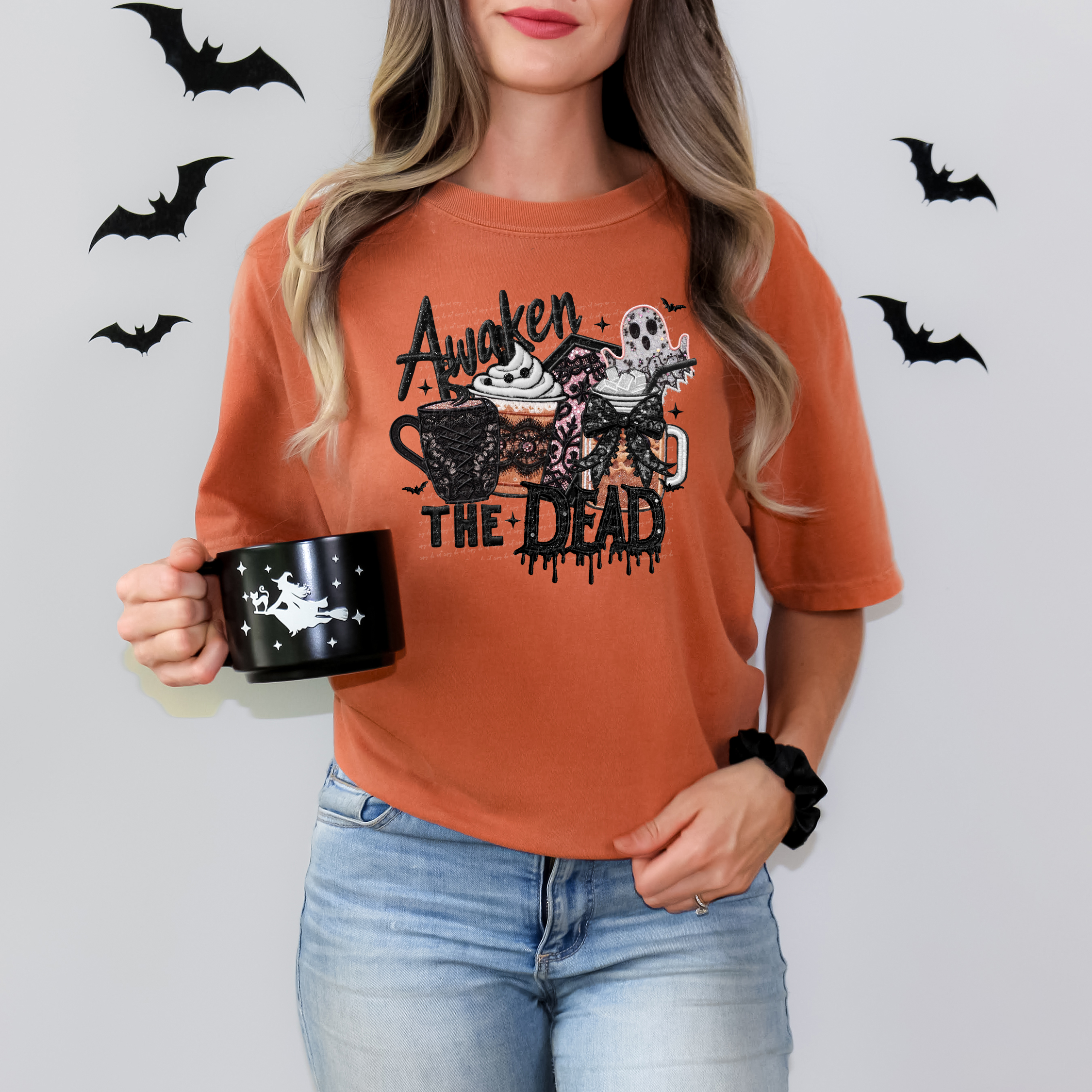 Awaken The Dead Faux Embroidery Ghost Latte 54187 DTF transfer – Mud ...