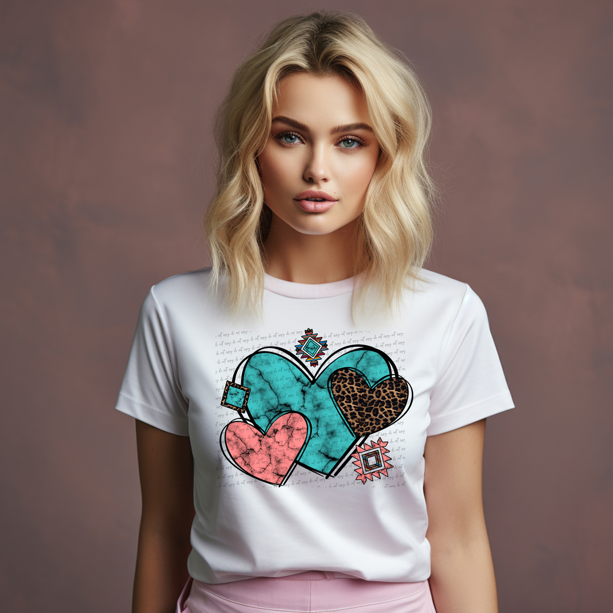 Aztec Valentines Heart 71507 DTF transfer