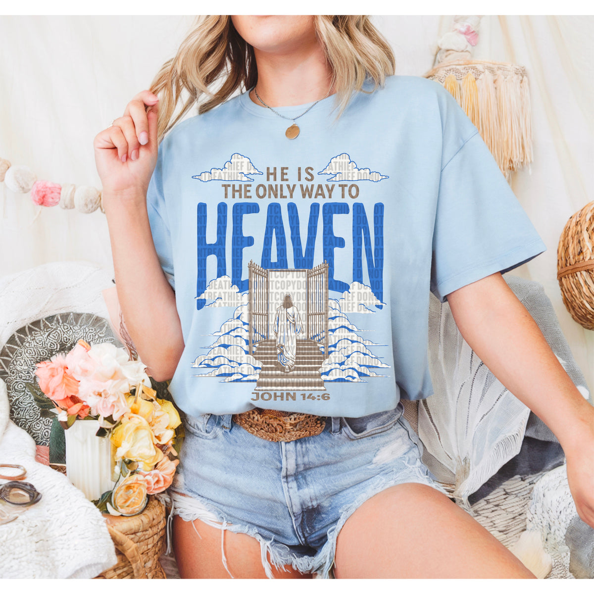 He is the only way to heaven 93621 DTF transfer