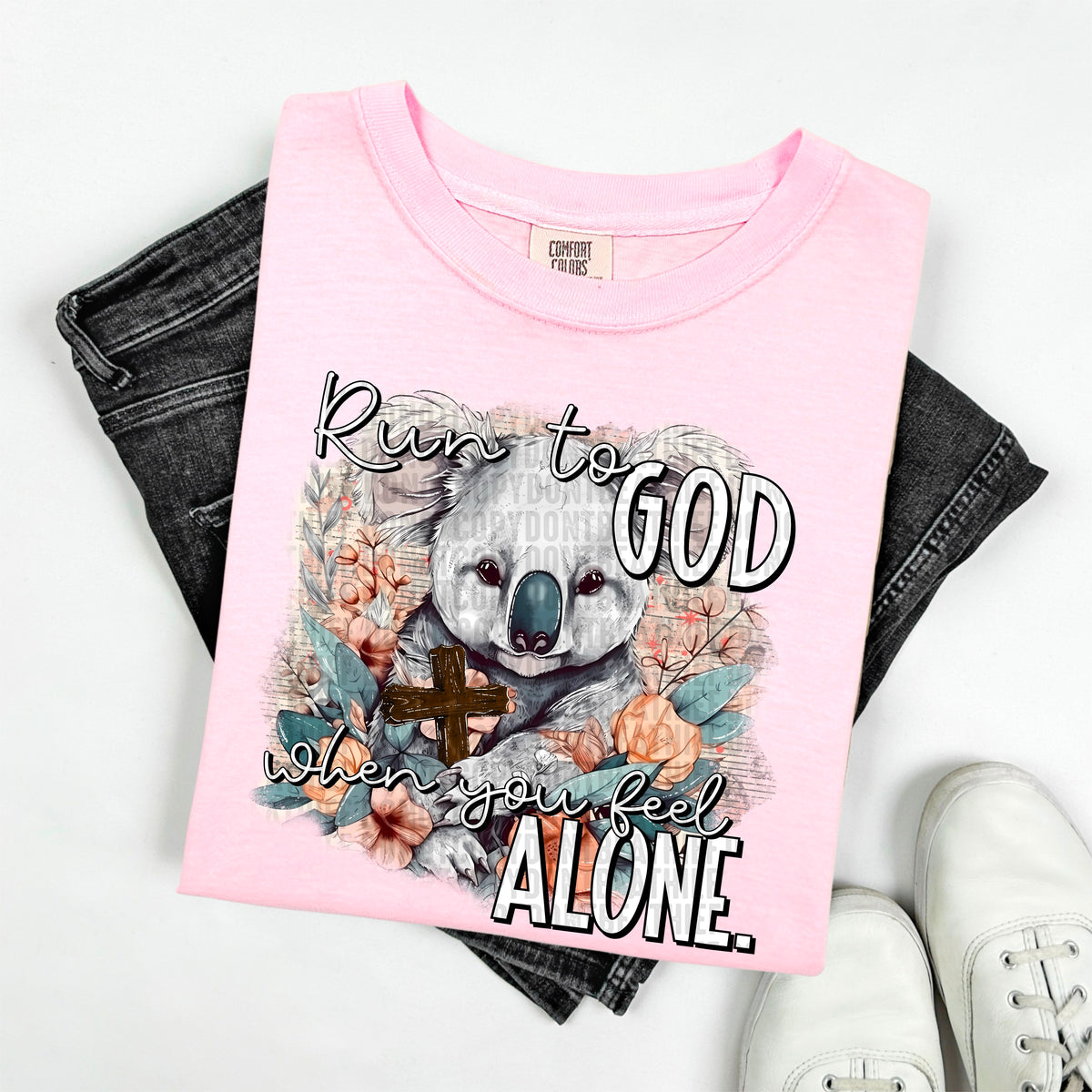 Run to god when you feel alone 103418 DTF transfer