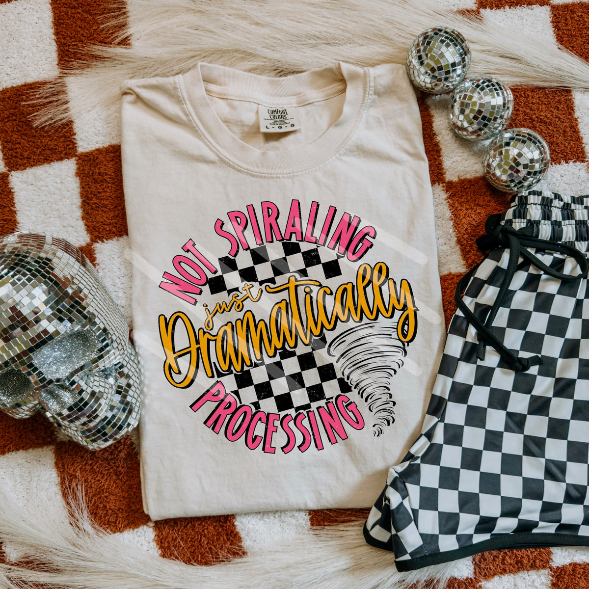 Not Spiraling tornado PINK AND YELLOW (scarlow) 114372 DTF transfer