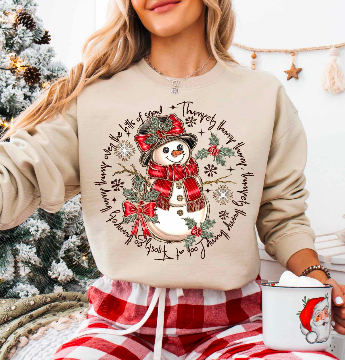 Thumpety thump snowman circle  (AG) 70106 DTF transfer