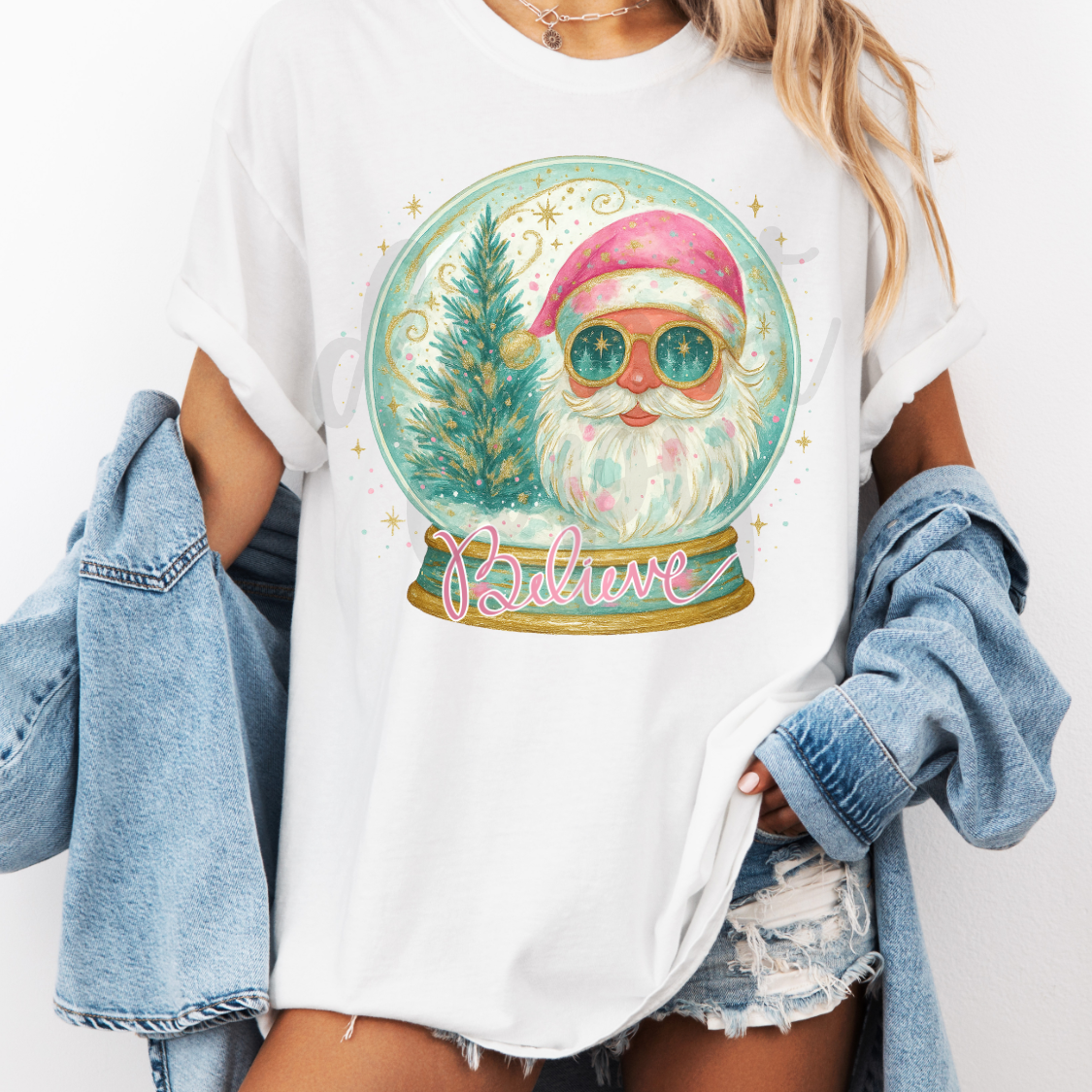 Santa snowglobe (parker) DTF transfer