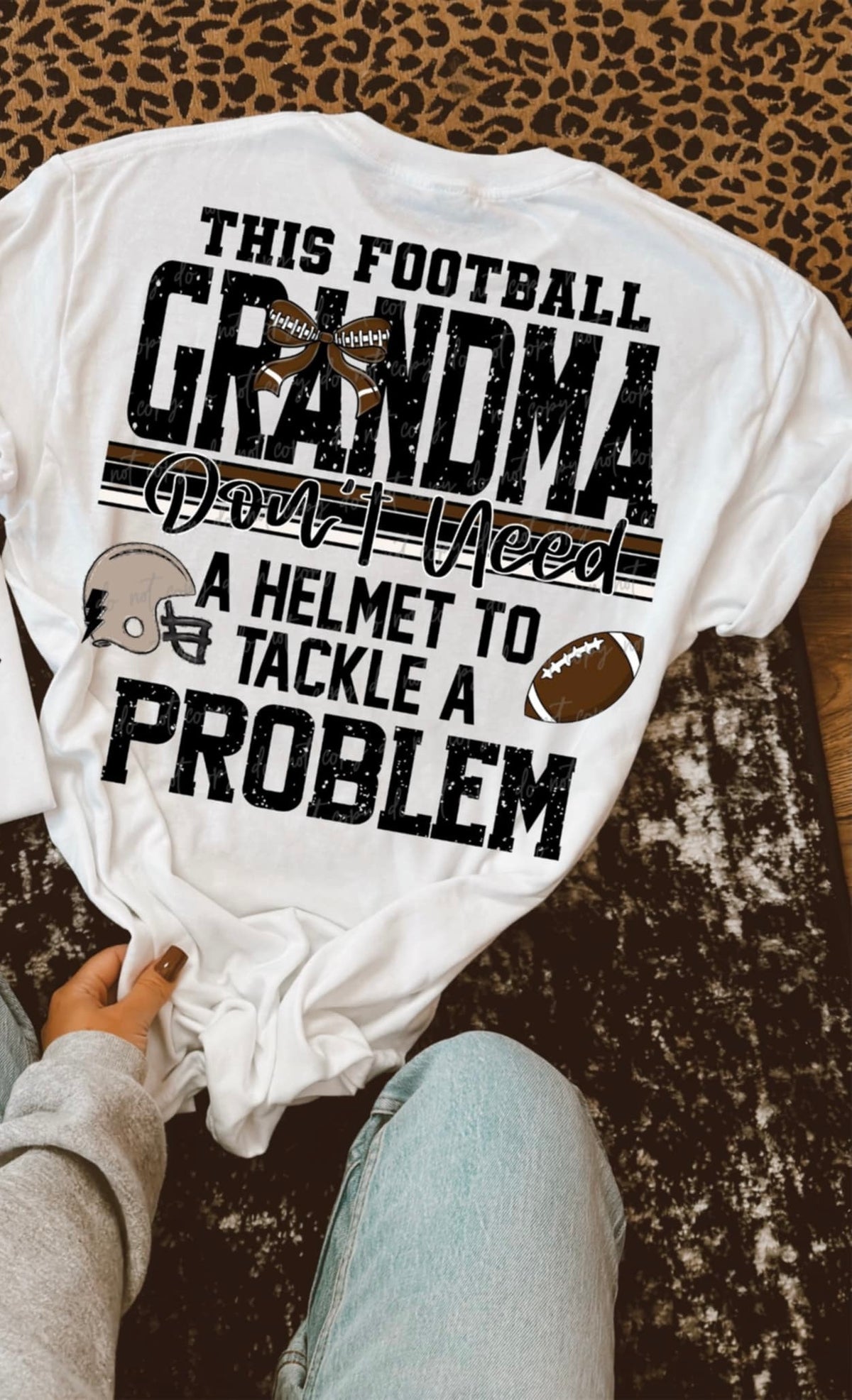 This football grandma don’t need a helmet to tackle a problem BOW (VIRGO) 94470 DTF transfer