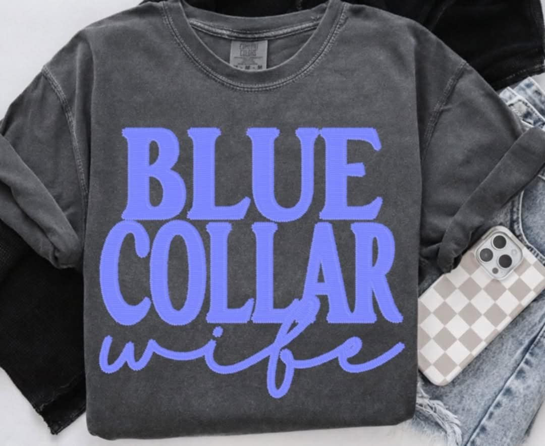 Blue collar wife purple (S&G) 99860 DTF transfer