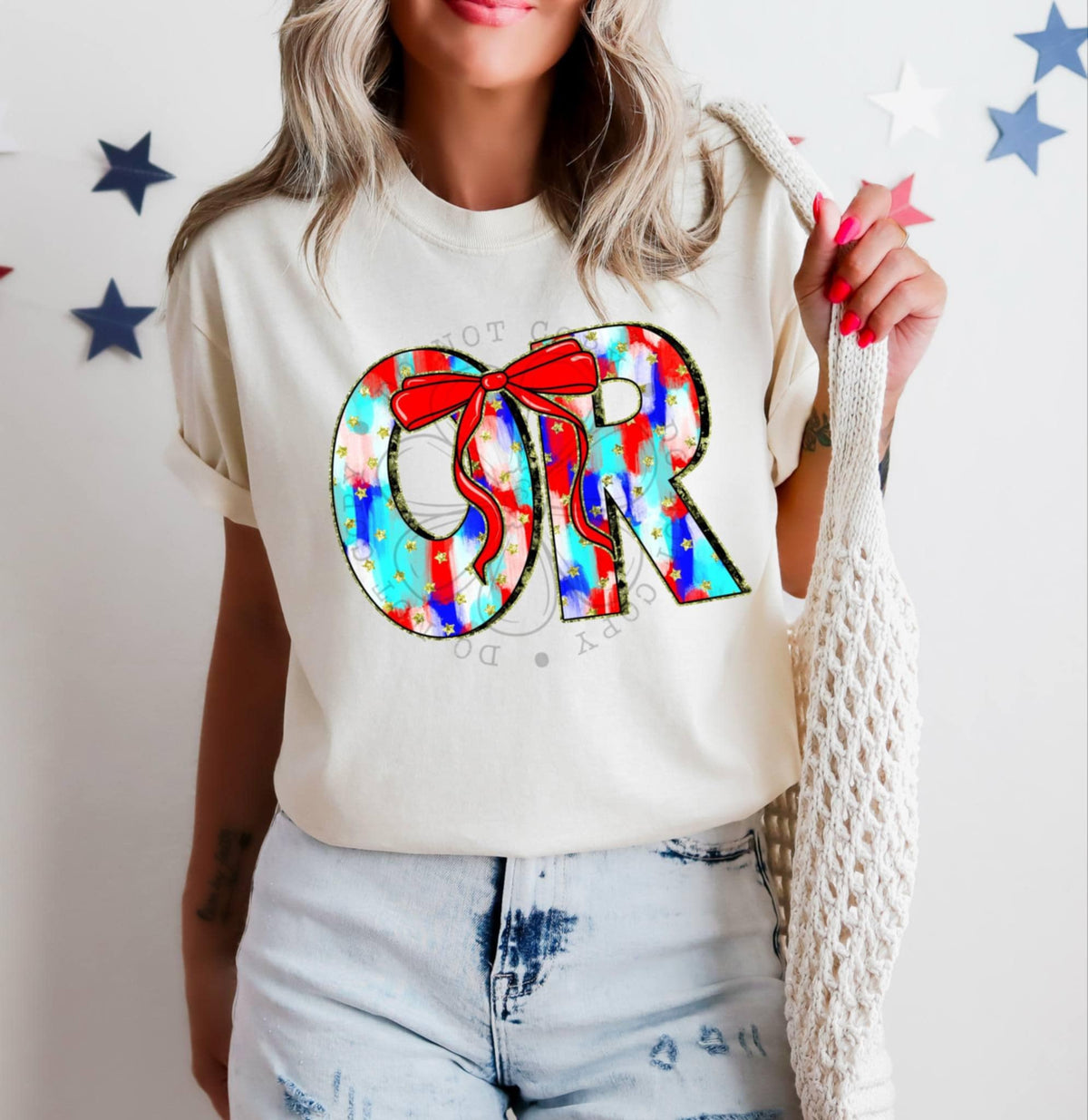 Patriotic brushstroke states DTF transfers