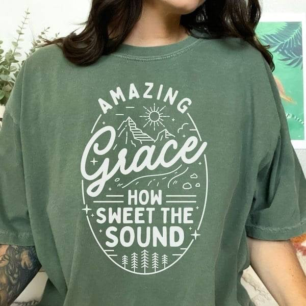 Amazing grace how sweet the sound white oval (KARTA) 64053 DTF transfer