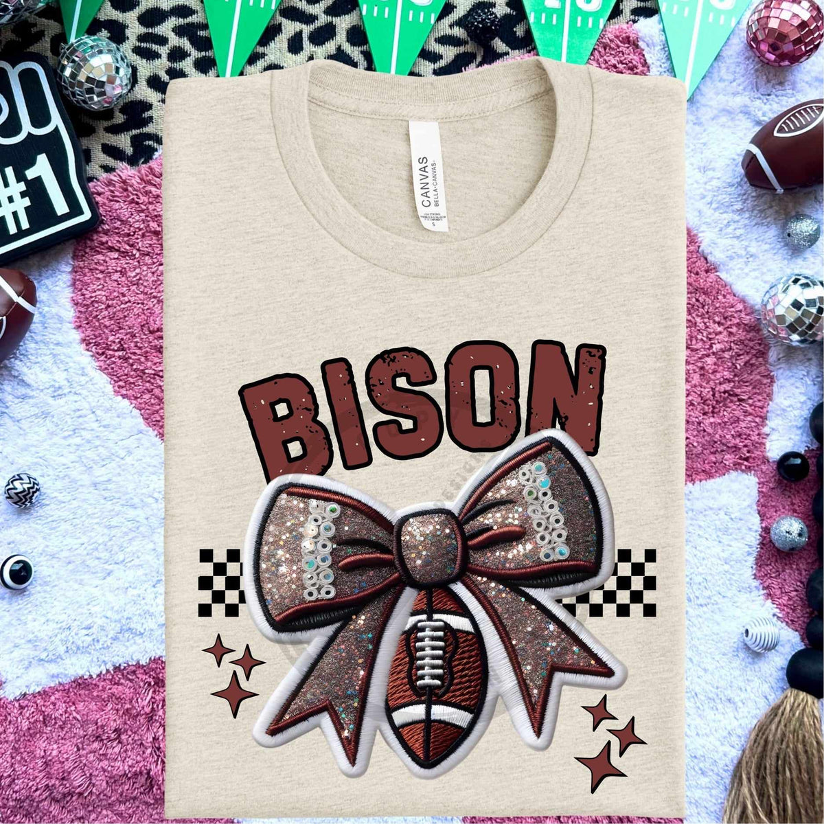 Bison bow and football (HW) 58356 DTF transfer