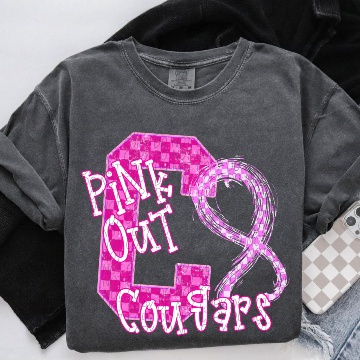 Cougars Pink Out Varsity (city) DTF Transfer