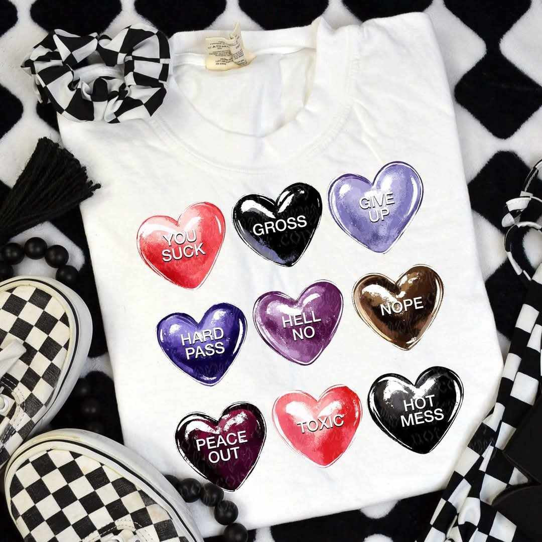 Rejection valentine hearts (TTD) 80804 DTF transfer