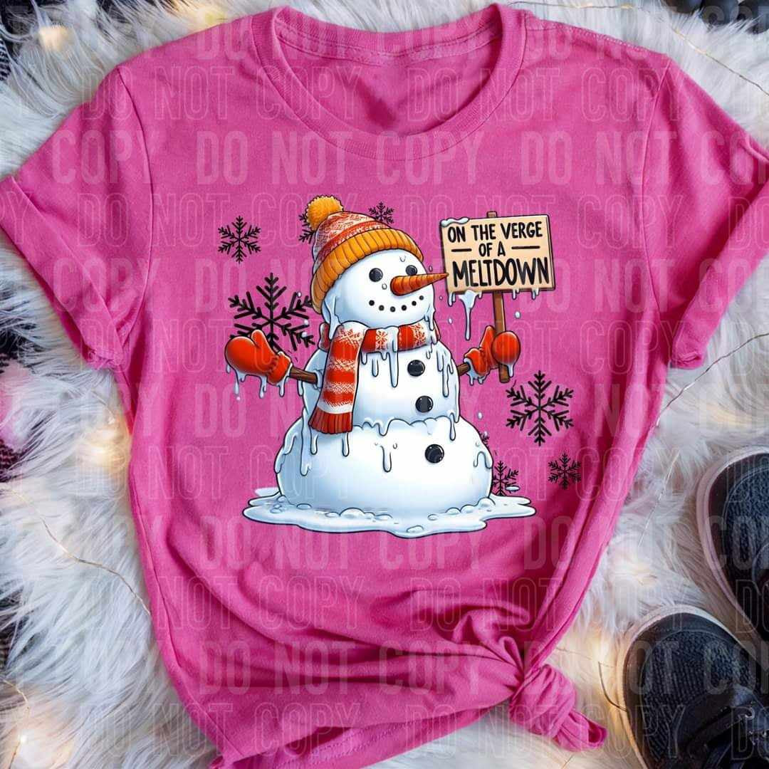 On the verge of a meltdown snowman (SBB) 70213 DTF transfer