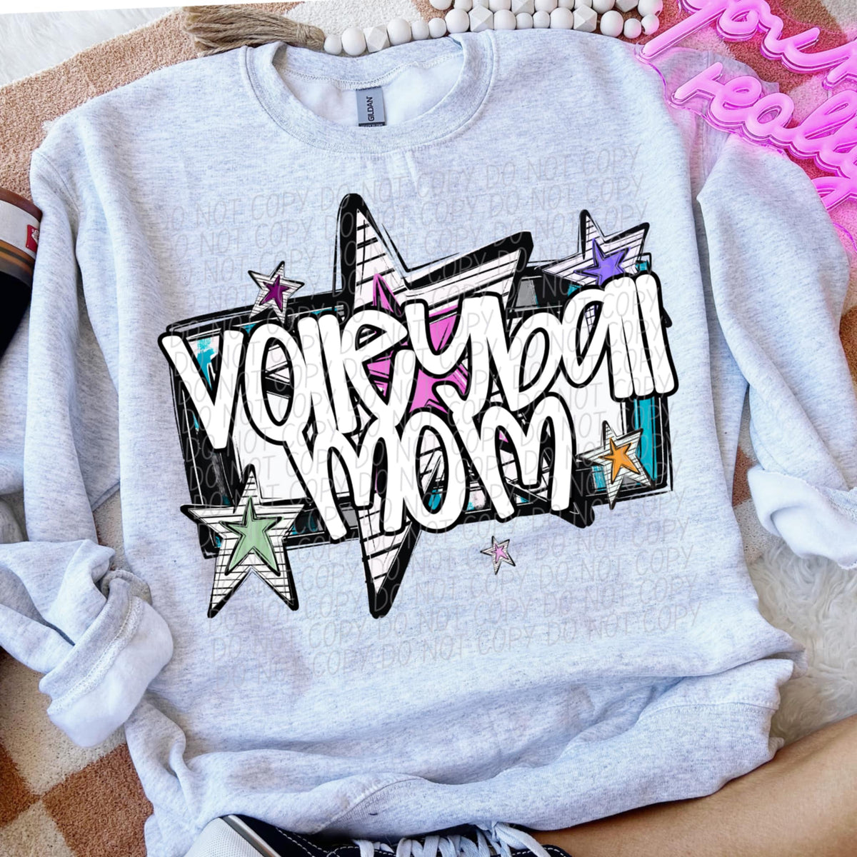 Volleyball mom stars (CITY) 85442 DTF transfer