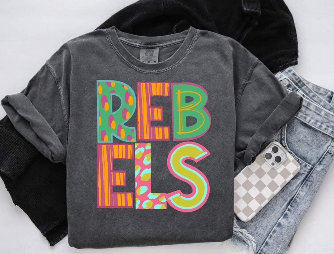 Rebels patterned font (S&G) 60350 DTF transfer