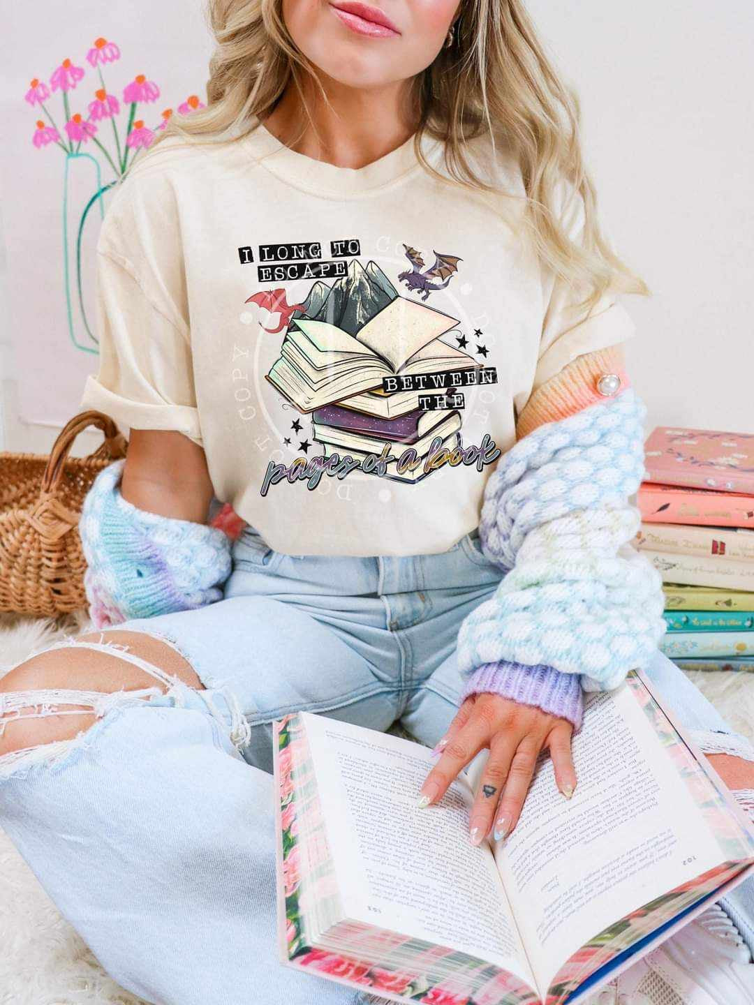 I long to escape between the pages of a book 62086 DTF transfer