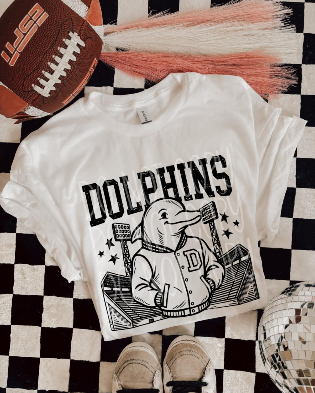 Dolphins Letterman mascots PHDC DTF transfer