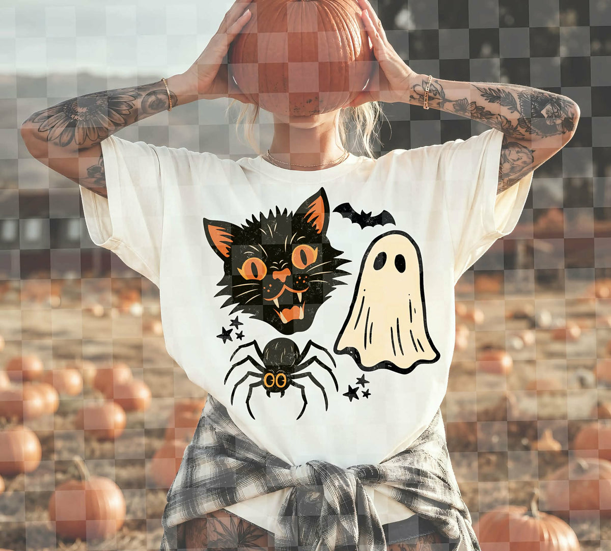 Cat spider ghost bat (Unhinged) DTF transfer