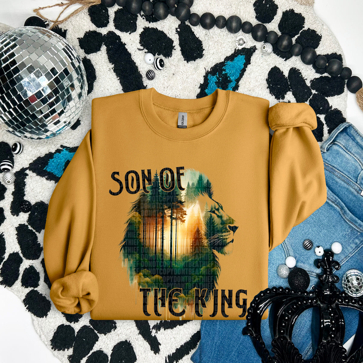 Son of the king forest black font 91659 DTF transfer