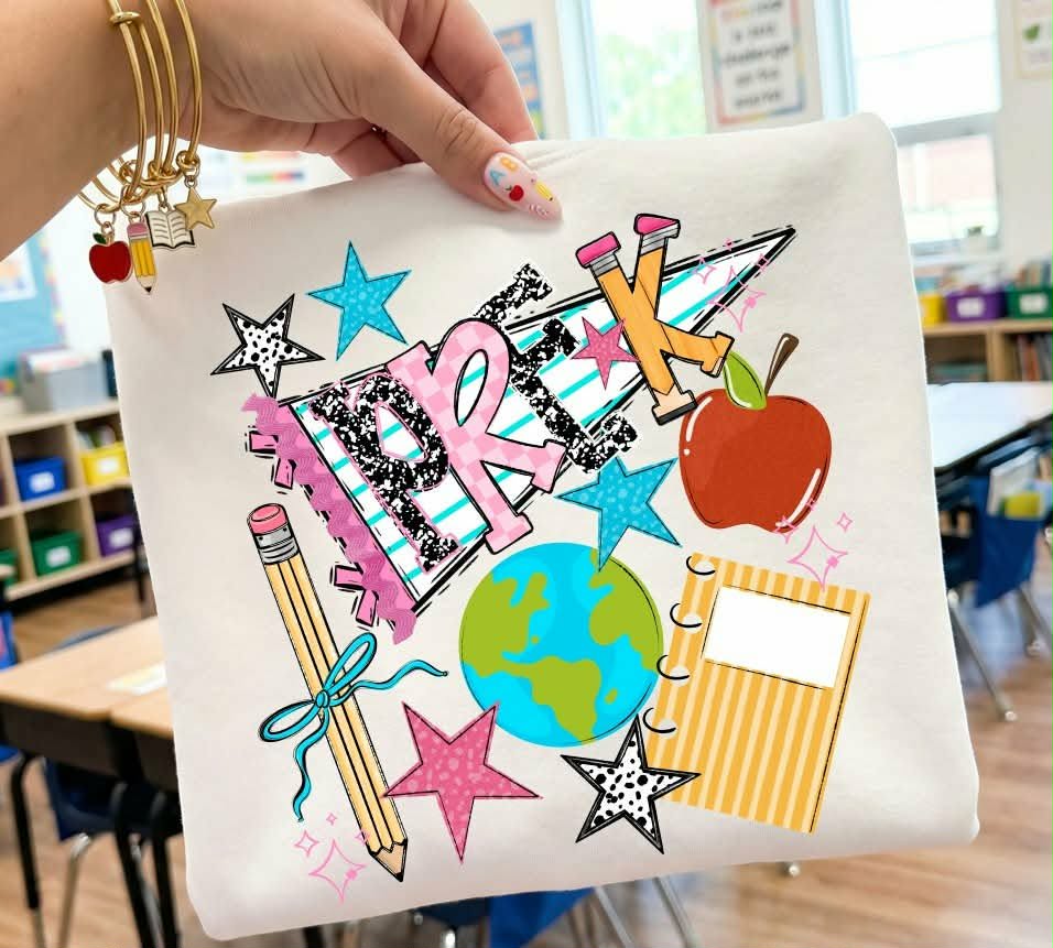 Pre-k back to school pennant (S&G) DTF Transfer