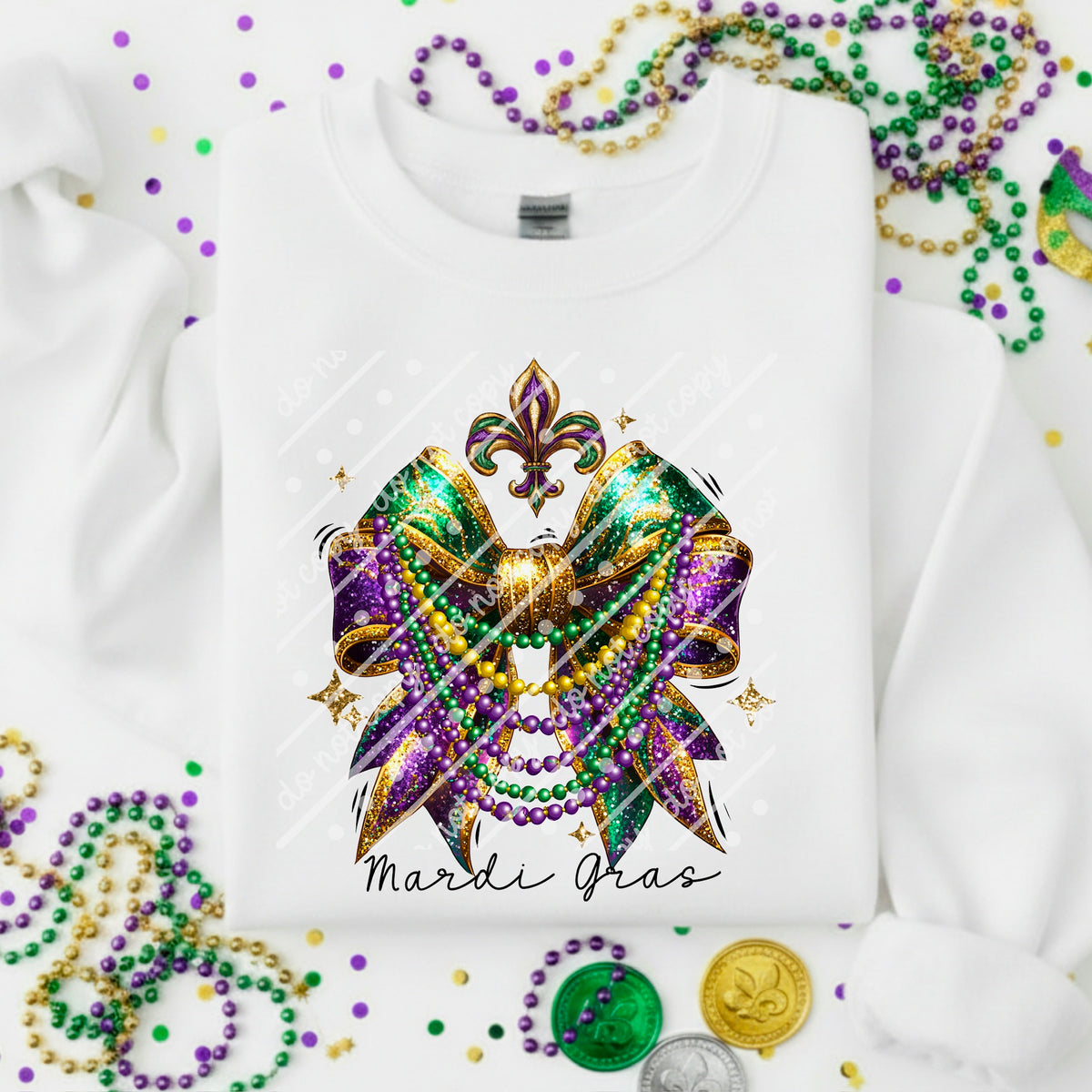 Mardi Gras bows and beads (exclusive) DTF Transfer