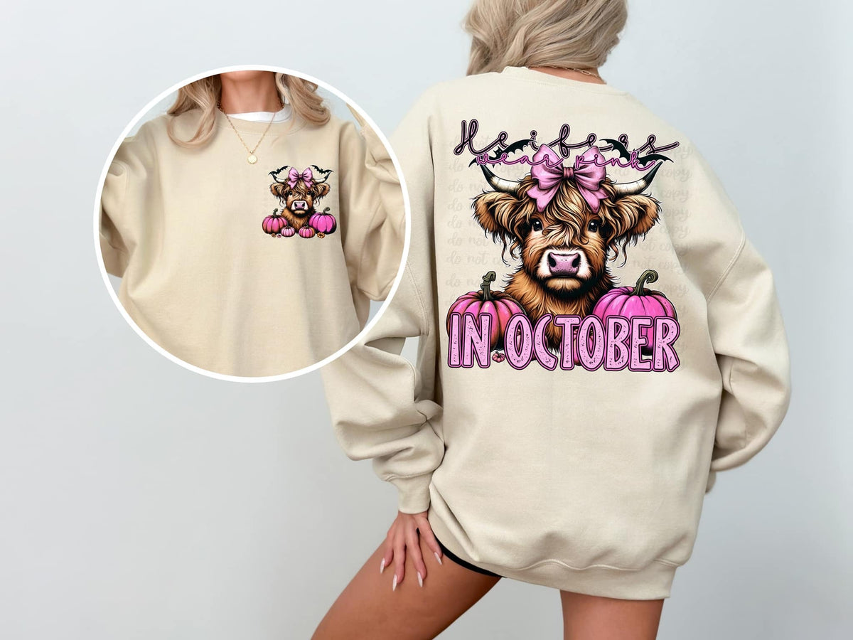 Heifers wear pink in October BACK ONLY 58967 DTF transfer