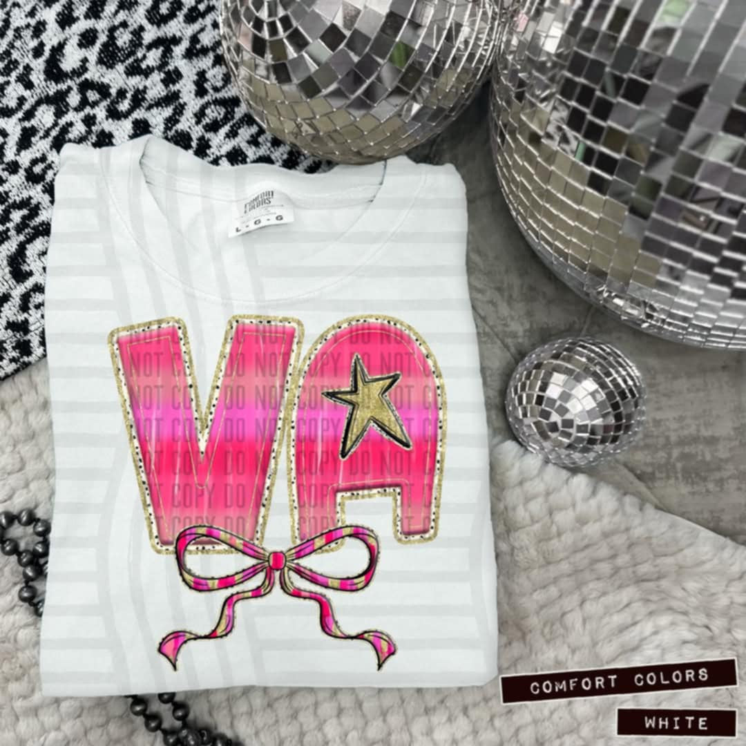 VA pink with bow (Caplinger) 100597 DTF transfer