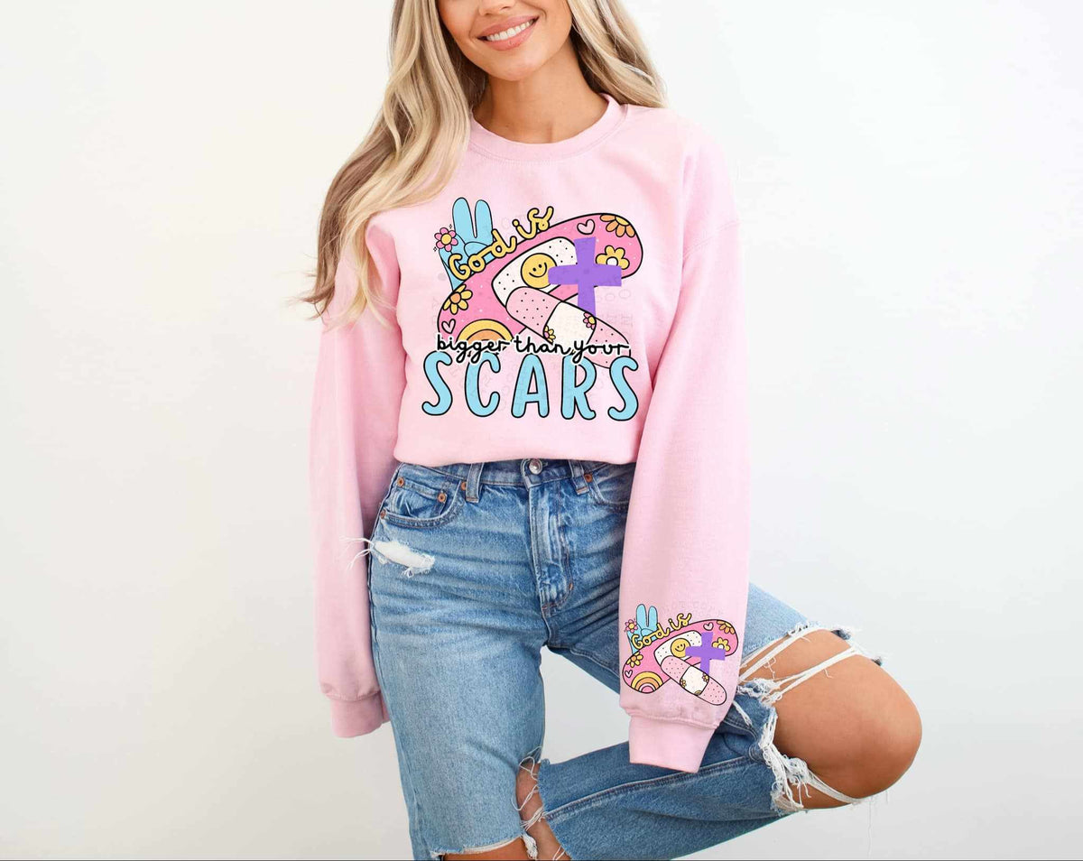 God is bigger than your scars FRONT 75315 DTF transfer