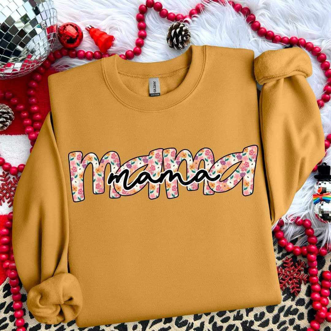 Mama floral and black font (VIRGO) 65798 DTF transfer