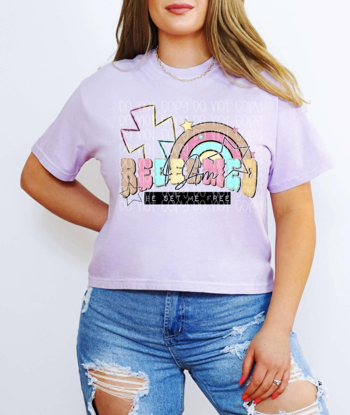 I am Redeemed rainbow SSD DTF transfer