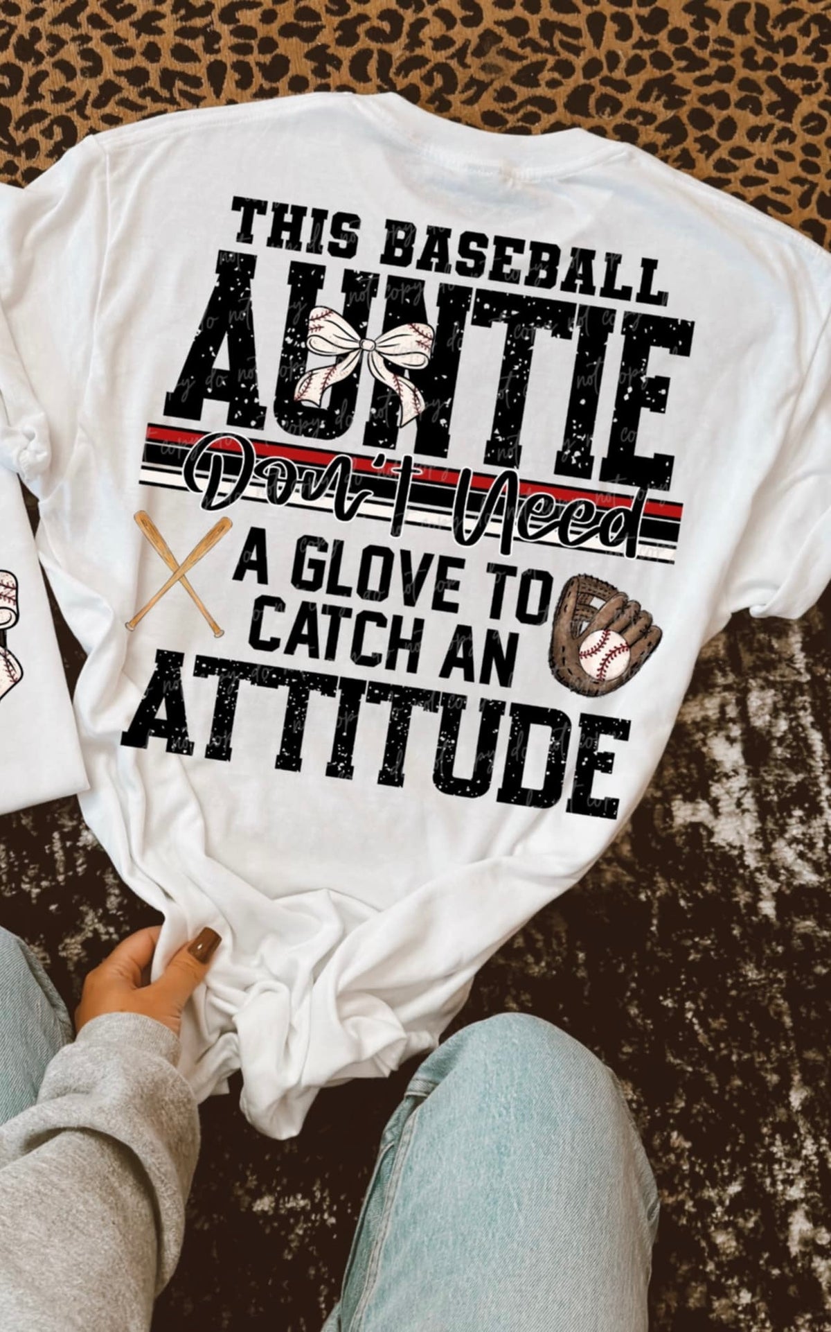 This baseball Auntie don’t need a glove to catch an attitude BOW (VIRGO) 90547 DTF transfer