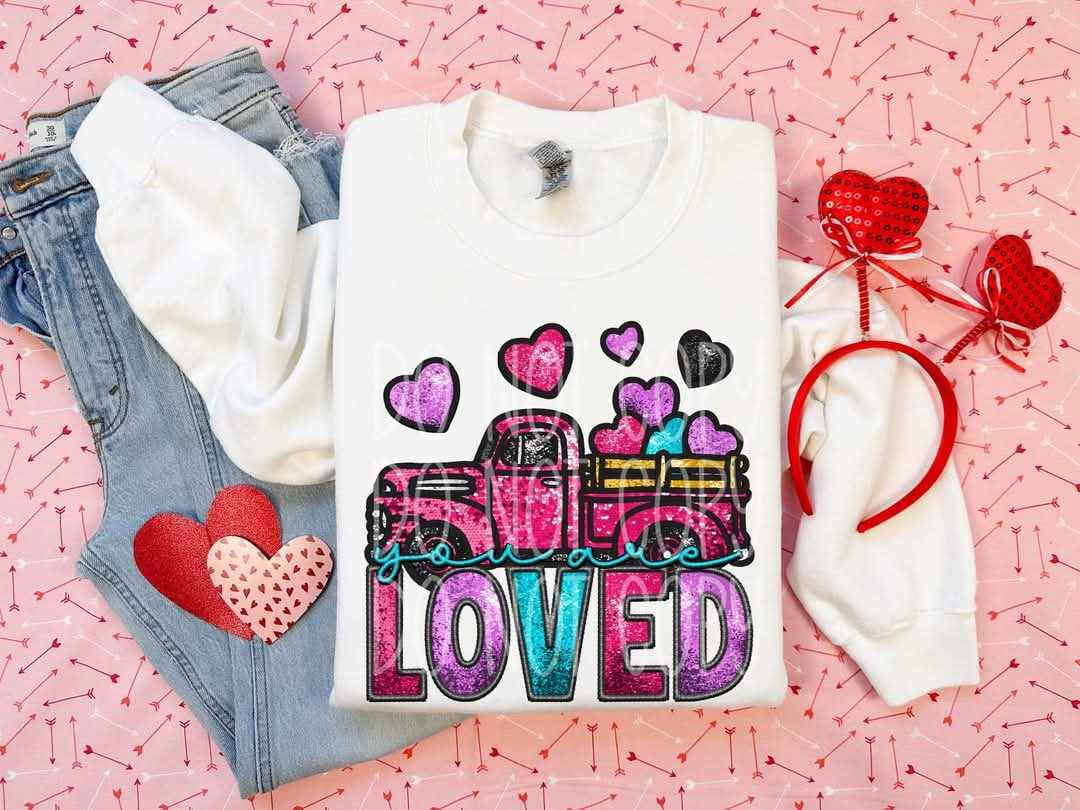 You are loved pink truck (PH) 75674 DTF transfer