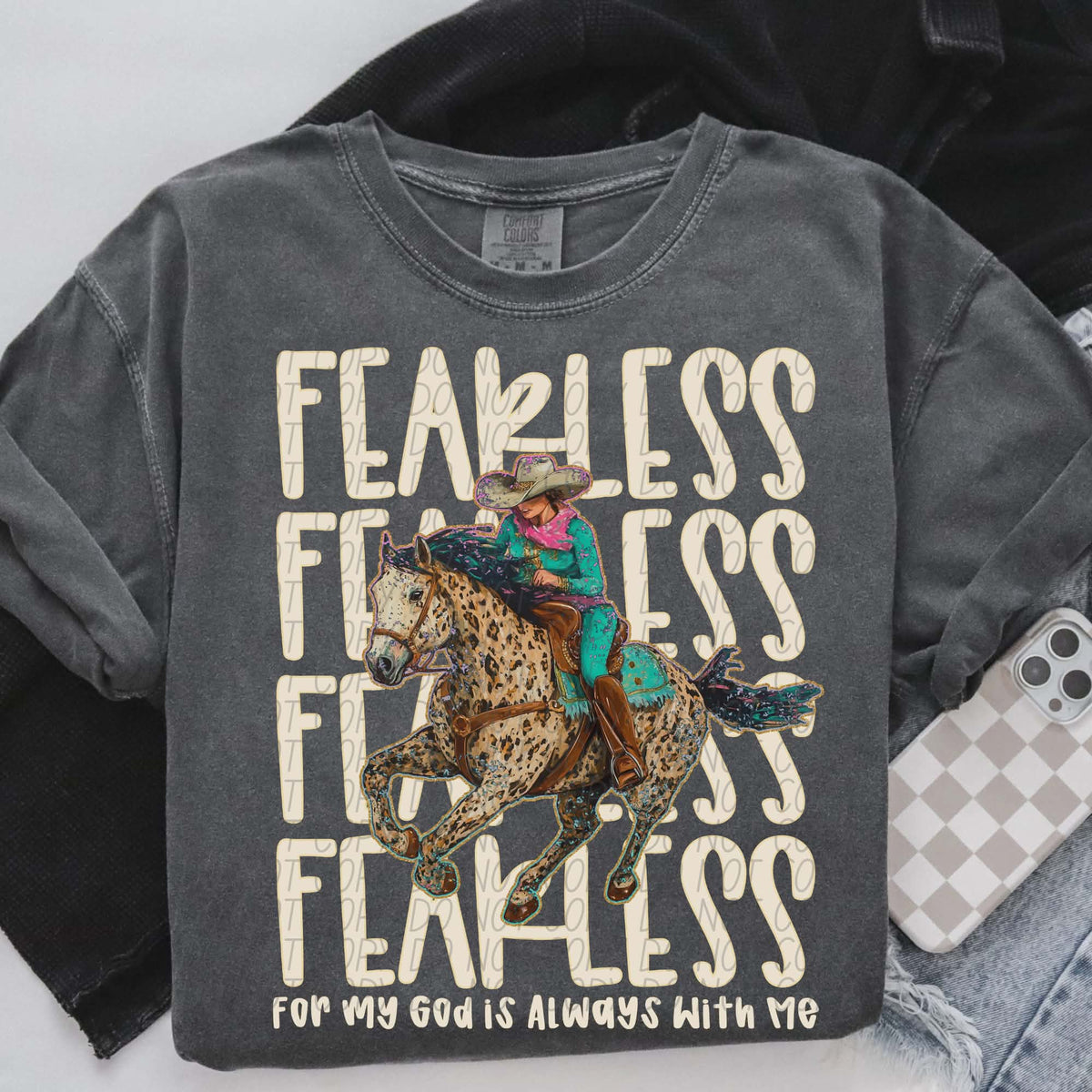 Fearless stacked horse and cowboy (city) DTF Transfer