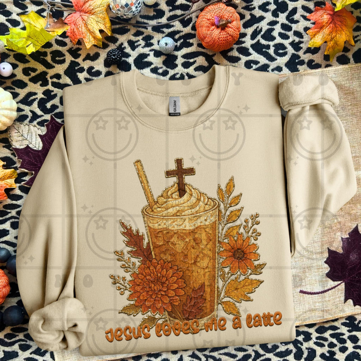 Jesus loves me a latte (HW) 107929 DTF transfer