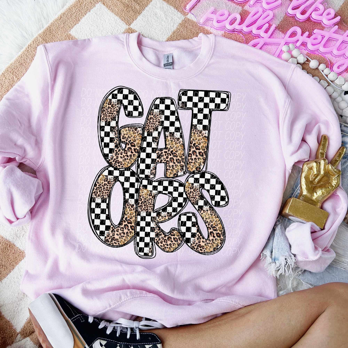 Gators checkered leopard filled (CITY) 53187 DTF transfer