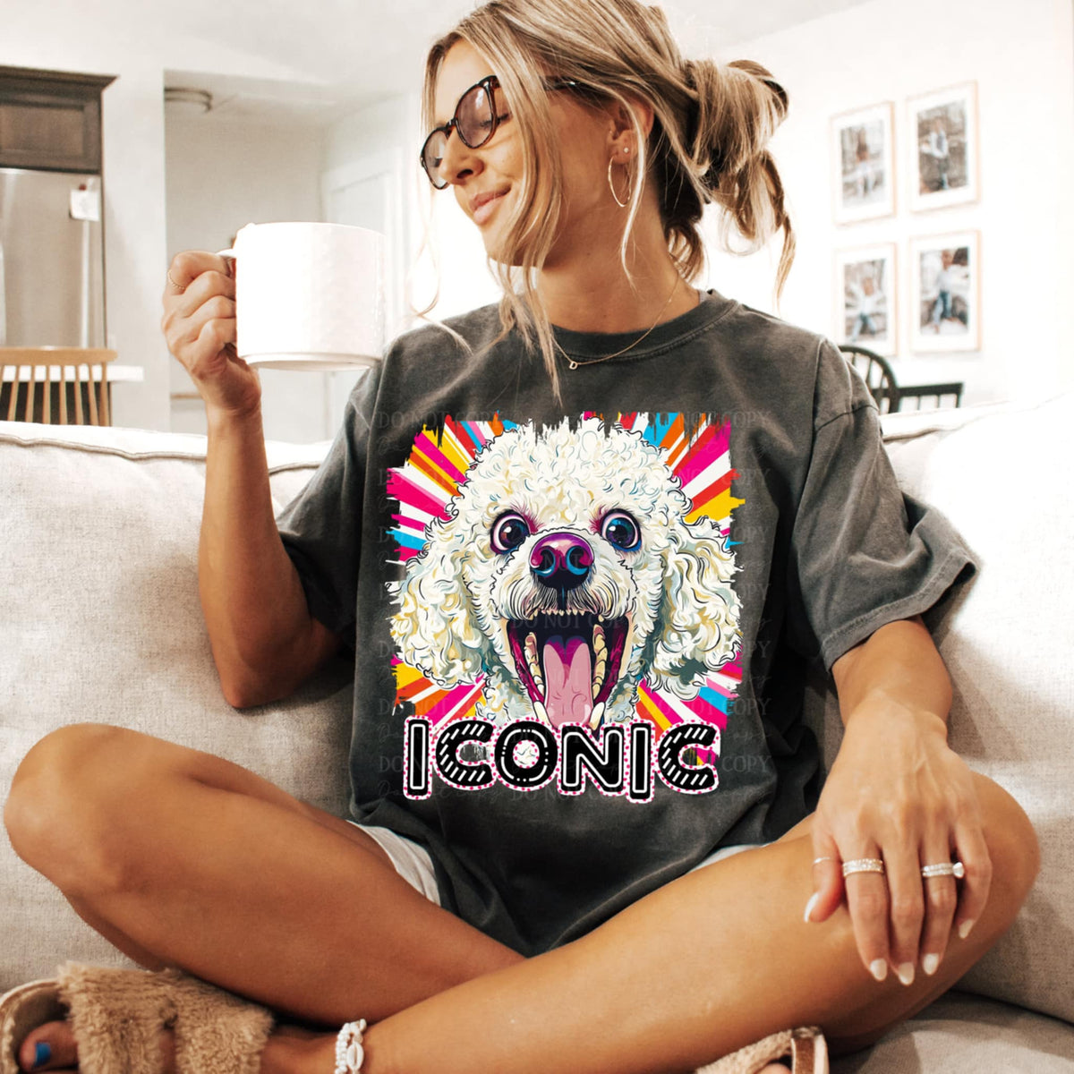 Iconic poodle 95834 DTF transfer