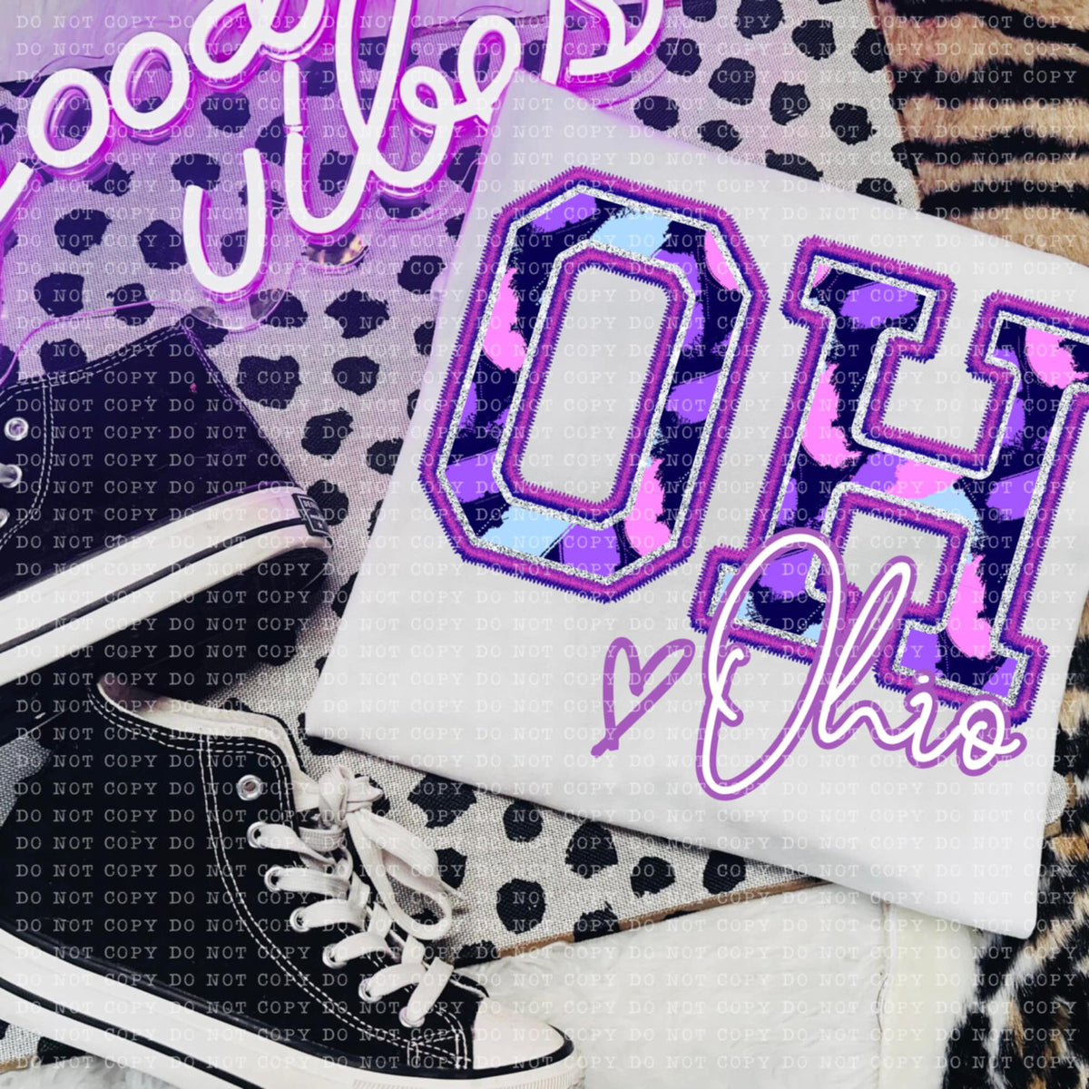 OH ohio purple brushstrokes (ECHT) 94040 DTF transfer