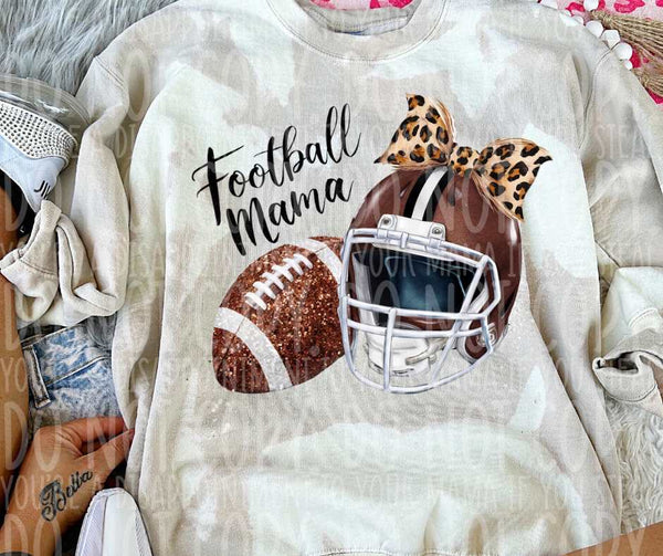 Football mama Football and helmet with bow (vintage) 53791 DTF transfer