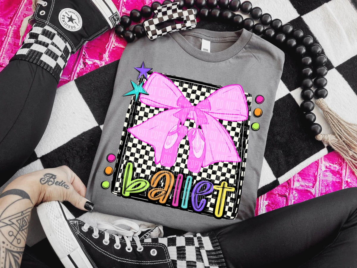 Ballet 1 checkered preppy bright (Caplinger) 91465 DTF transfer