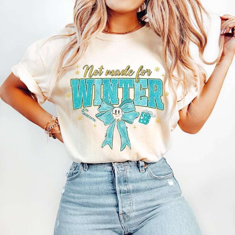 Not made for winter blue with bow 67933 DTF transfer