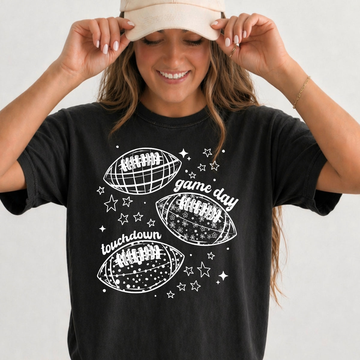 Football patterns single color white (CSC) DTF Transfer