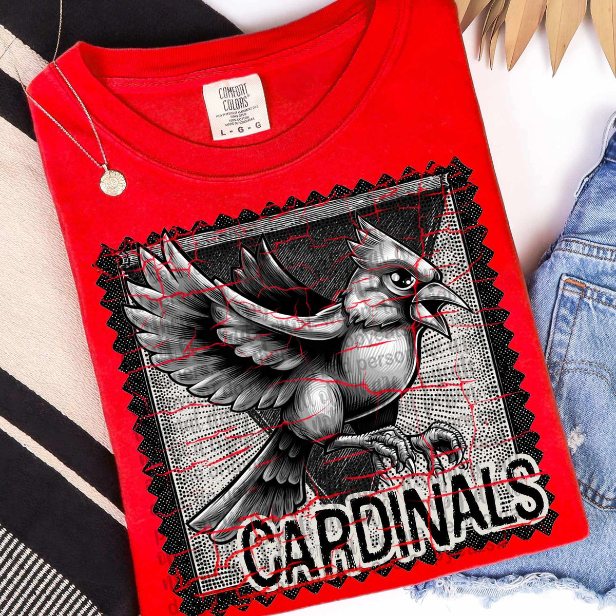 Cardinals vintage stamp (TTD) DTF transfer
