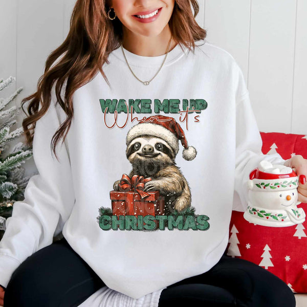 Wake me up when it’s Christmas sloth (SSD) 65138DTF transfer