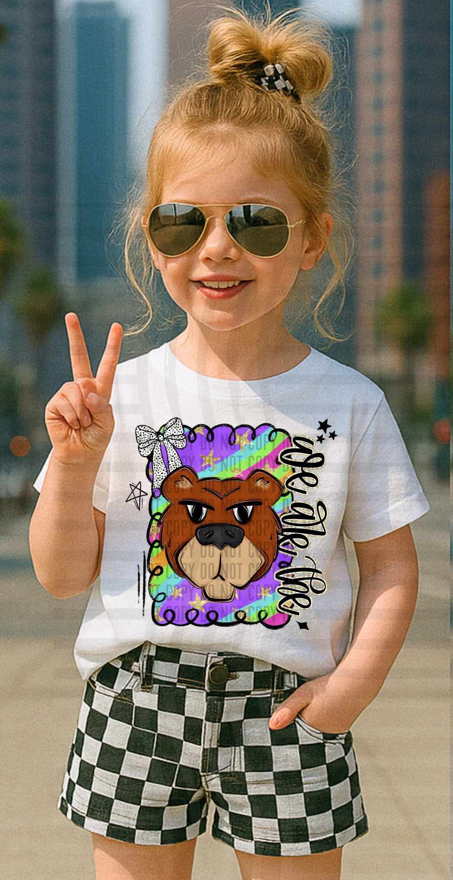 We are the Bear brown Preppy Swirl Mascots (Caplinger) DTF transfer