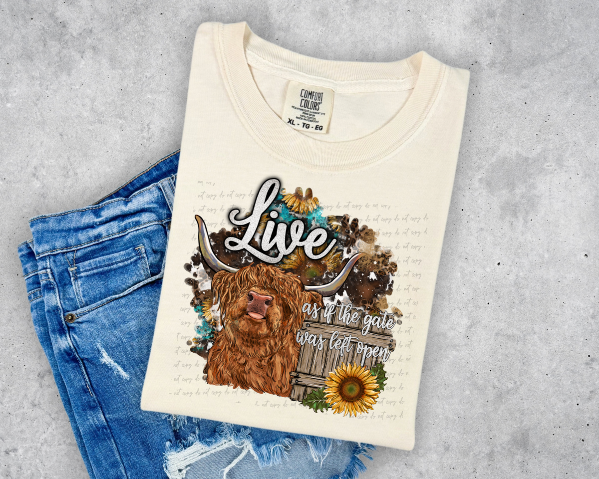 Live like the gate was left open 56556 DTF TRANSFER