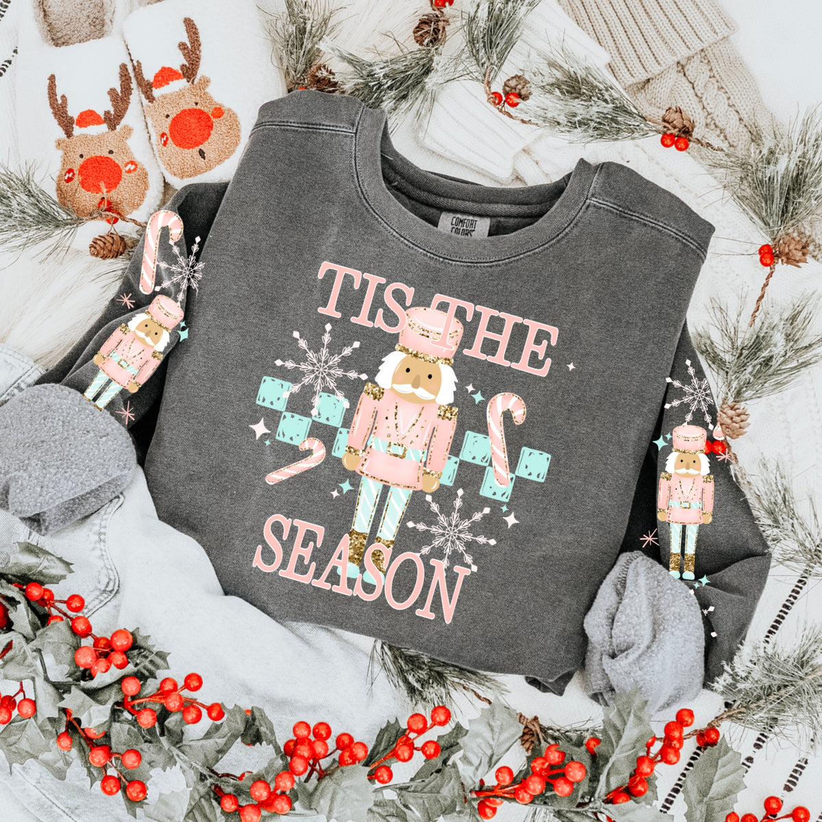 Tis the season nutcracker (lighter skin tone) (set two sleeves) (csc) DTF Transfer