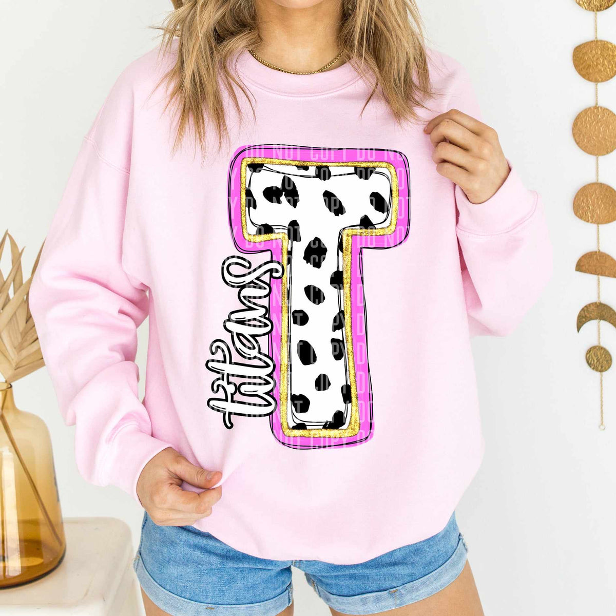 Titans Polka Font Mascot Caplinger 56232 DTF transfer