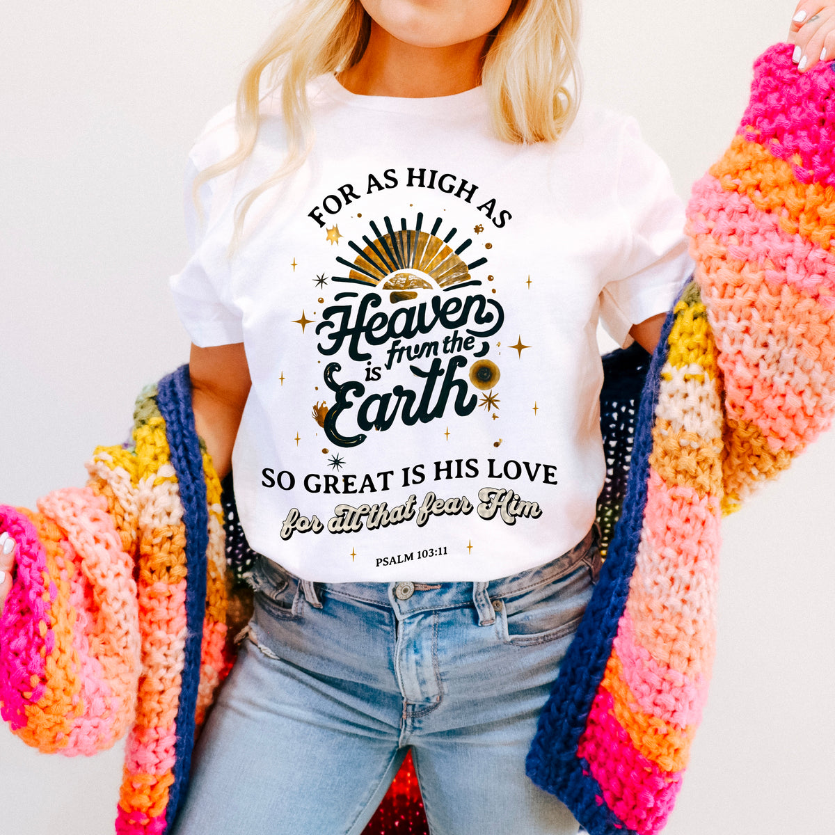 For as high as heaven is from the earth so great is his love 94953 DTF transfer