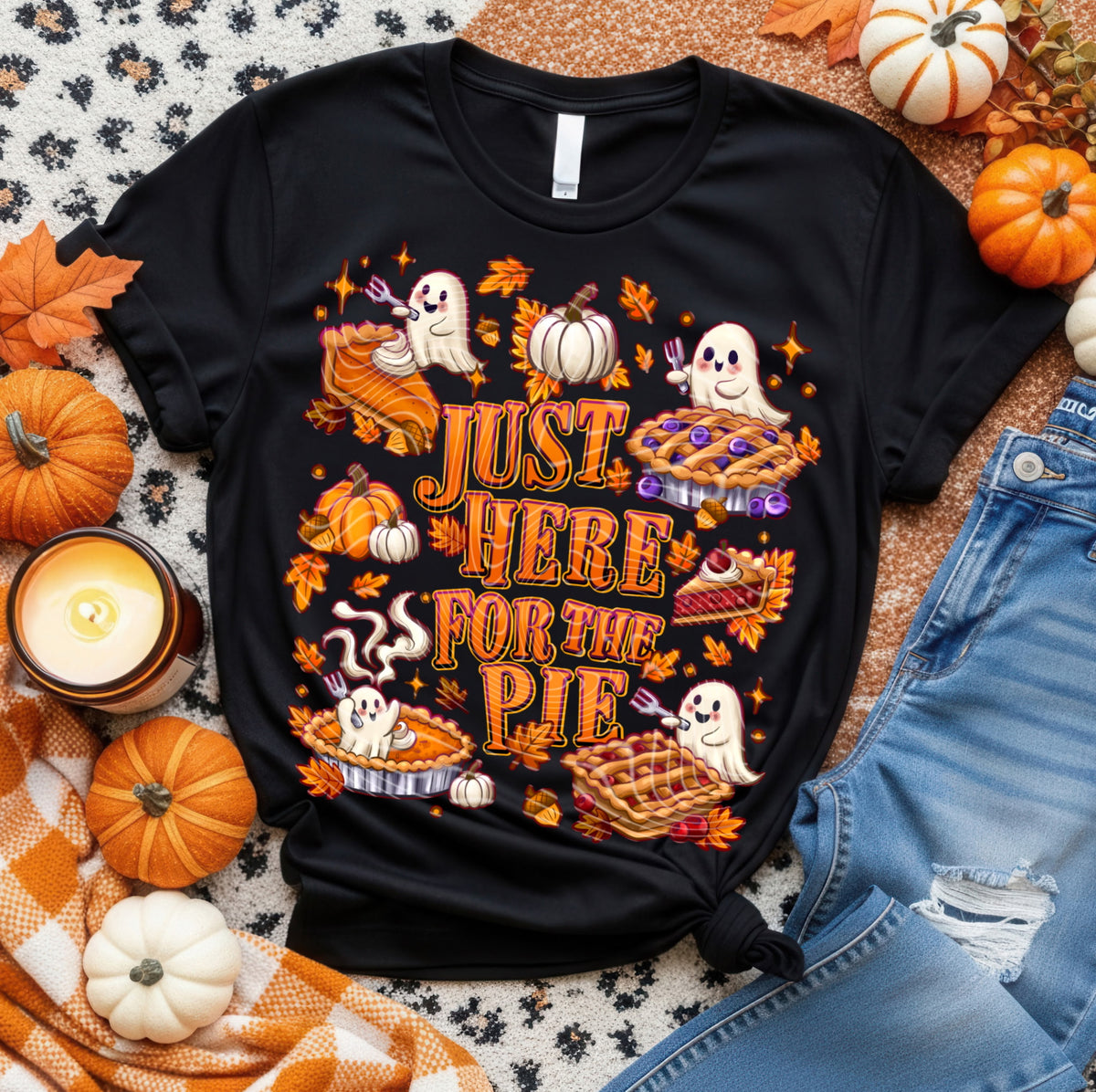 Just here for the pie ghosts (GRAVITEE) DTF Transfer