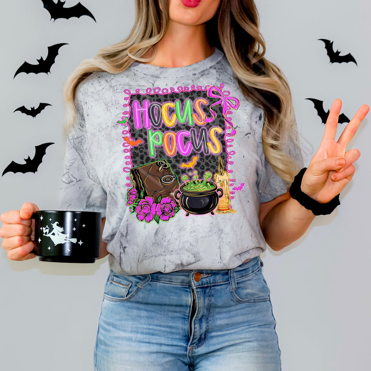 Hocus Pocus Purple Frame with bow 111870 DTF transfer